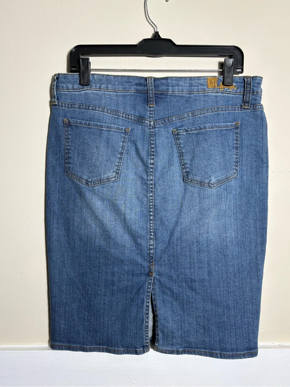 KUT From the Kloth Denim Pencil Skirt Size 8 Blue Stretch Jean Y2K Midi